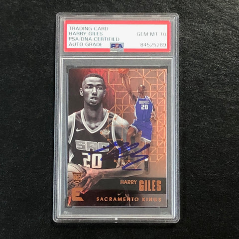 2017-18 Panini Essentials #53 HARRY GILES Signed Card AUTO 10 PSA Slabbed RC Kings