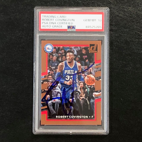 2017-18 Donruss Basketball #111 Robert Covington Signed Card AUTO 10 PSA Slabbed 76ers