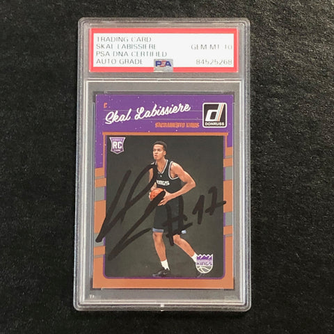 2016-17 Panini Donruss #172 Skal Labissiere Signed Card AUTO 10 PSA Slabbed RC Kings