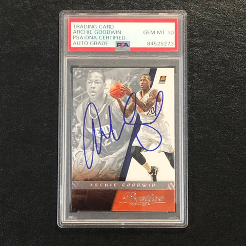 2014-15 Panini Prestige #124 Archie Goodwin Signed Card AUTO 10 PSA Slabbed Suns