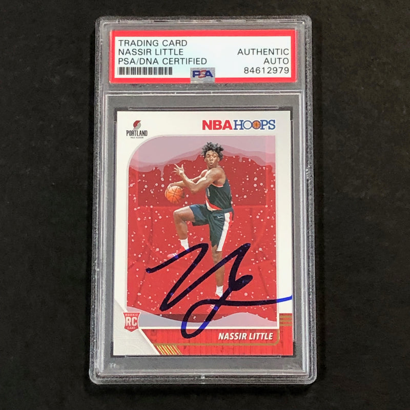 2019-20 NBA Hoops Winter #220 Nassir Little Signed Rookie Card AUTO PSA Slabbed RC Blazers
