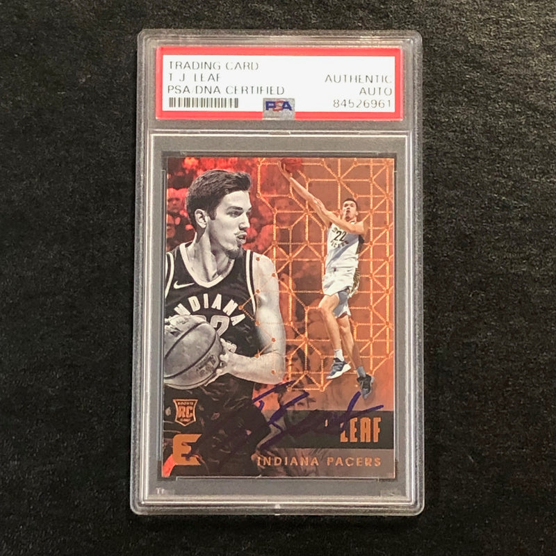 2017-18 Panini Essentials #19 TJ Leaf Signed Card AUTO PSA Slabbed RC Pacers