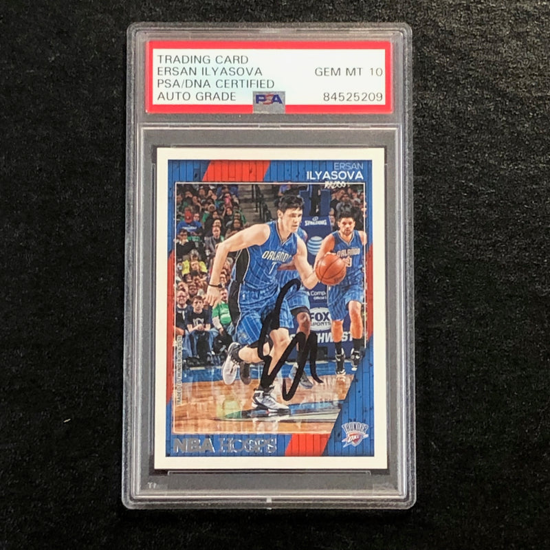 2016-17 NBA Hoops #208 Ersan Ilyasova Signed Card AUTO PSA Slabbed Thunder