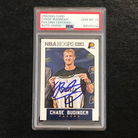 2015-16 NBA Hoops #127 Chase Budinger Signed Card AUTO 10 PSA/DNA Slabbed Pacers