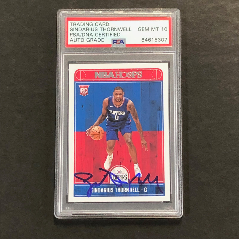 2017 NBA Hoops #250 Sindarius Thornwell Signed Card AUTO 10 PSA Slabbed RC Clippers