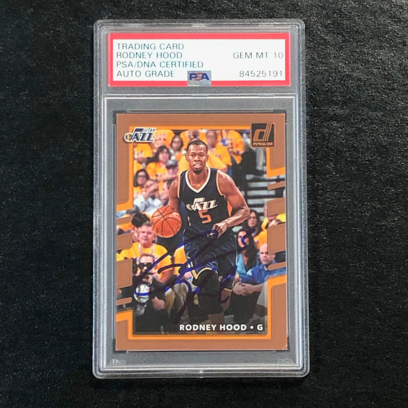 2017-18 Donruss #143 Rodney Hood Signed AUTO 10 PSA Slabbed Jazz