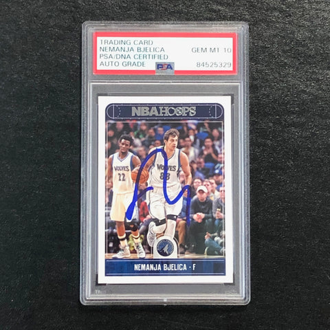 2017-18 NBA Hoops #225 Nemanja Bjelica Signed Card AUTO 10 PSA/DNA Slabbed Timberwolves