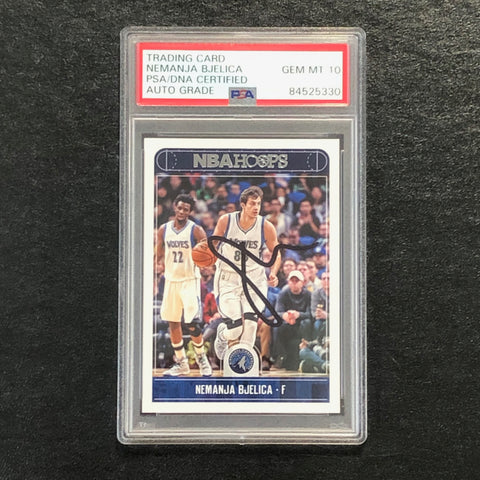 2017-18 NBA Hoops #225 Nemanja Bjelica Signed Card AUTO 10 PSA/DNA Slabbed Timberwolves