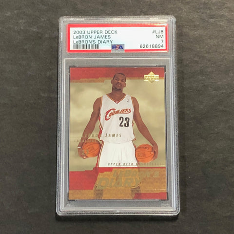 2003 Upper Deck #LJ8 Lebron James PSA 7 NM Lebron's Diary