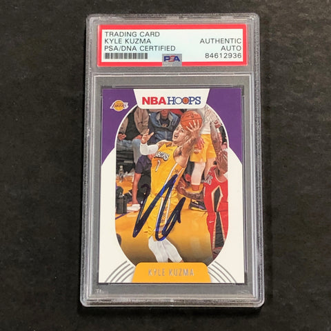 2020 NBA Hoops #23 Kyle Kuzma Signed Card Auto PSA Slabbed Lakers
