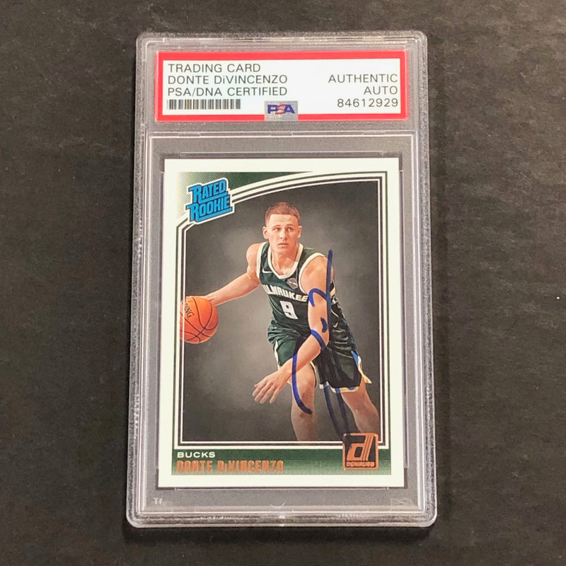 2018-19 Panini Donruss #164 DONTE DIVINCENZO Signed Card AUTO PSA/DNA Slabbed RC Bucks