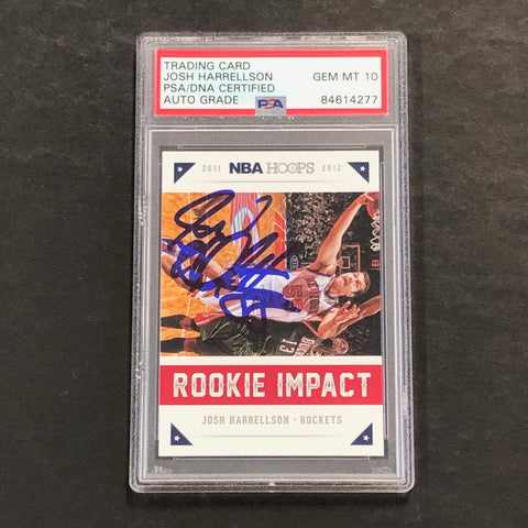 2012-13 NBA Hoops Rookie Impact #17 Josh Harrellson Signed Card AUTO 10 PSA Slabbed RC Rockets