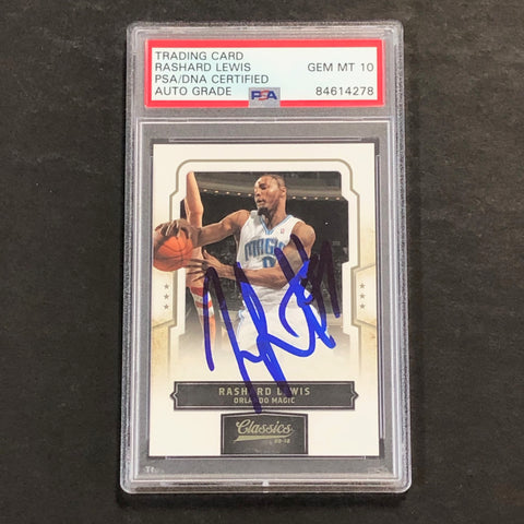 2009-10 Classics Basketball #79 Rashard Lewis Signed Card AUTO 10 PSA/DNA Slabbed Magic