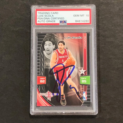 2009-10 Panini Adrenalyn XL #81 Luis Scola Signed Card AUTO 10 PSA/DNA Slabbed Rockets