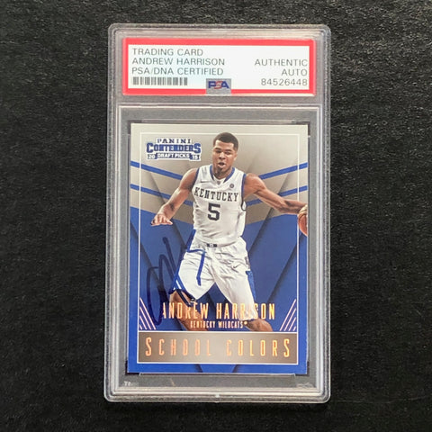 2015-16 Contenders Draft Picks #3 Andrew Harrison Signed Card AUTO PSA Slabbed Kentucky