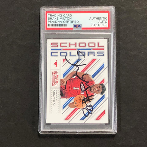 2018-19 Contenders Draft Picks School Colors #23 Shake Milton Signed Card Auto PSA/DNA Slabbed SMU
