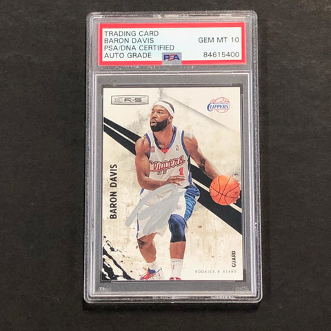 2010-11 Panini Rookies & Stars #89 Baron Davis Signed AUTO 10 PSA Slabbed Clippers