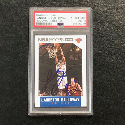 2015-16 NBA Hoops #4 Langston Galloway Signed Card AUTO PSA Slabbed Knicks