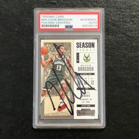 2017-18 Panini Contenders #59 Malcolm Brogdon Signed Card AUTO PSA/DNA Slabbed Bucks