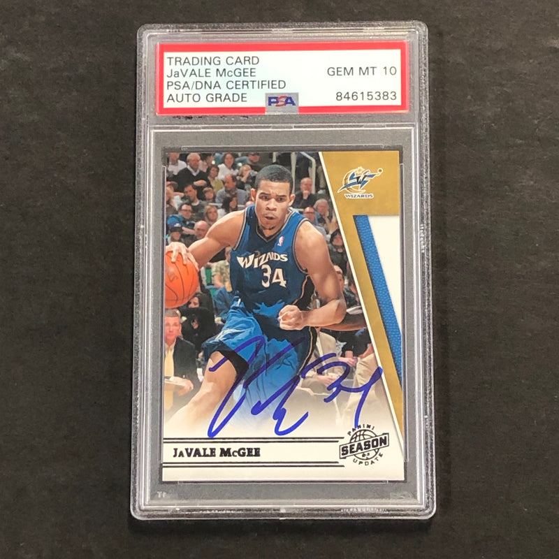 2010-11 Panini Season Update #94 JaVale McGee Signed AUTO 10 PSA Slabbed Wizards