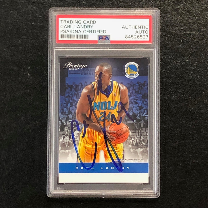 2012-13 Panini Prestige #87 Carl Landry Signed Card AUTO PSA/DNA Slabbed Warriors