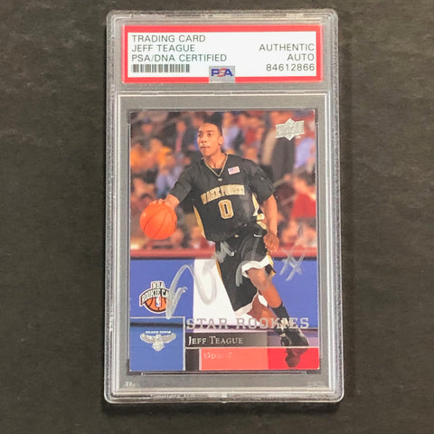 2009-10 Upper Deck First Edition #189 Jeff Teague Signed Card AUTO PSA Slabbed RC Wake Forest