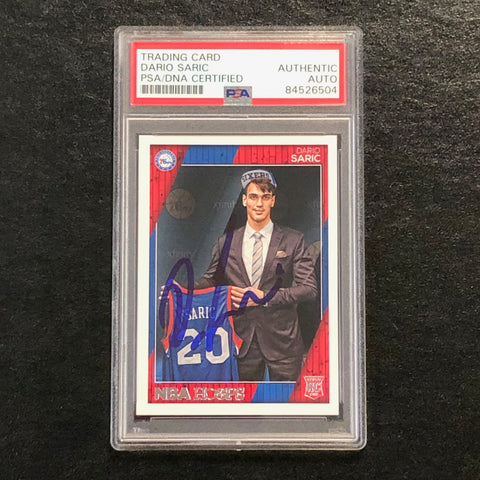 2016-17 NBA Hoops #299 Dario Saric Signed Card AUTO PSA Slabbed RC 76ers