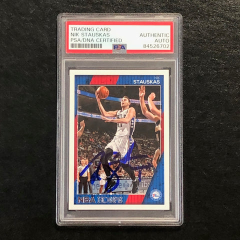 2016-17 NBA Hoops #161 Nik Stauskas Signed Card AUTO PSA Slabbed 76ers