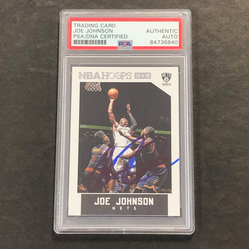 2015-16 Panini Hoops #173 Joe Johnson Signed Card PSA Slabbed Nets