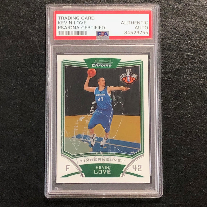 2008-09 Bowman Chrome #115 Kevin Love Signed Card AUTO PSA Slabbed RC Timberwolves