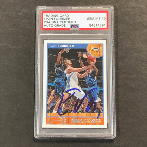 2013-14 Panini Hoops #135 Evan Fournier Signed Card AUTO PSA/DNA Encapsulated Nuggets