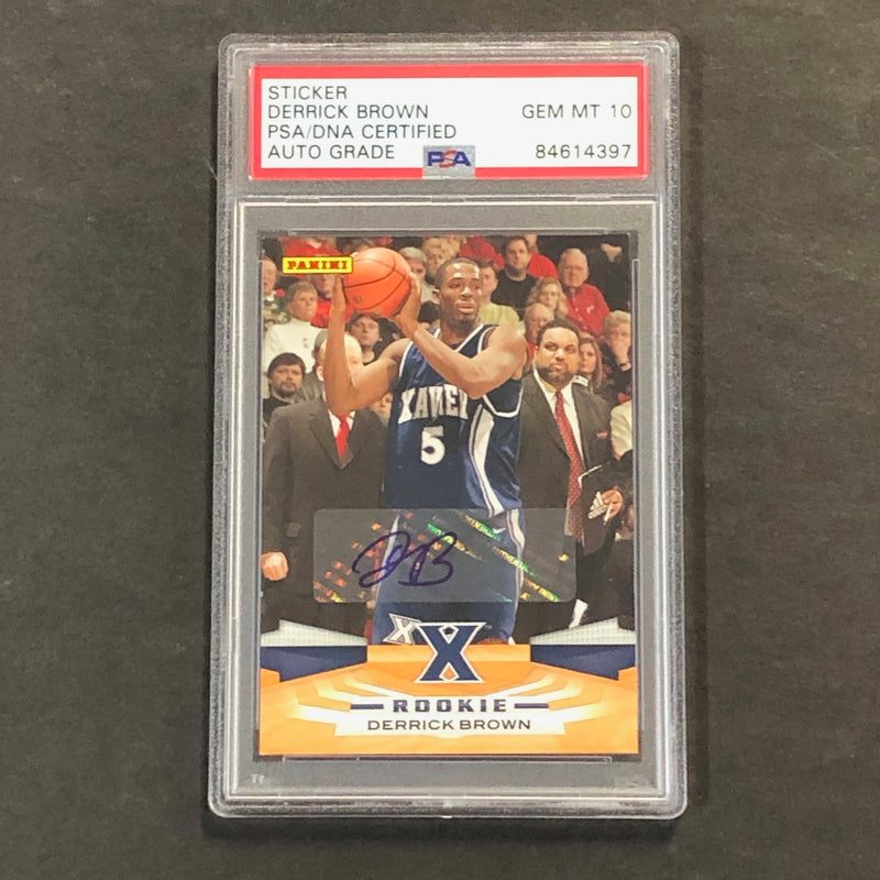 2009-10 Panini Inscriptions #338 Derrick Brown Signed Card AUTO Gem Mint 10 PSA/DNA Encapsulated Xavier