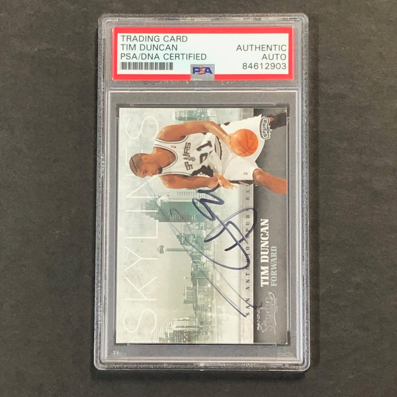2009 Panini Studio Skylines #27 Tim Duncan Signed Card PSA/DNA Slabbed Autographed Spurs