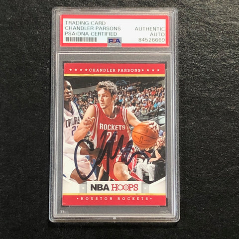 2012-13 NBA Hoops #252 Chandler Parsons Signed Card AUTO PSA/DNA Slabbed Rockets