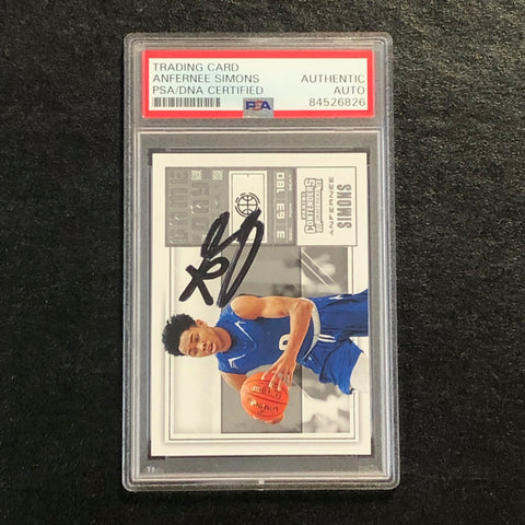 2018-19 Contenders Draft Picks #24 ANFERNEE SIMONS Signed Card AUTO PSA Slabbed Blazers