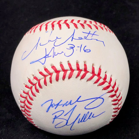 MIKE MATHENY BILL MUELLER signed baseball PSA/DNA St. Louis Cardinals autographed