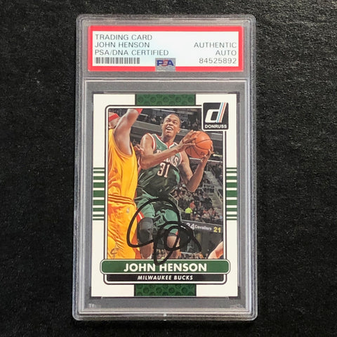 2014-15 Donruss #151 John Henson Signed Card AUTO PSA Slabbed Bucks