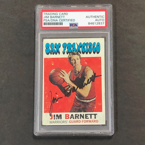 1971-72 Topps Basketball #104 Jim Barnett Signed Card AUTO PSA Slabbed Warriors