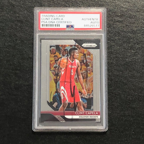 2018-19 Panini Prizm #74 Clint Capela Signed Card AUTO PSA/DNA Slabbed Rockets