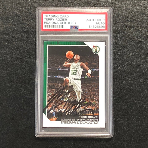 2018-19 NBA Hoops #146 Terry Rozier Signed Card AUTO PSA/DNA Slabbed Celtics