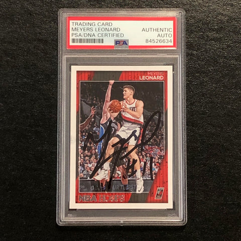 2016-17 NBA Hoops #249 Meyers Leonard Signed Card AUTO PSA Slabbed Portland Trail Blazers