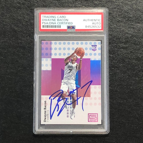 2017-18 Panini Status #141 Dwayne Bacon Signed Card AUTO PSA/DNA Slabbed RC Hornets