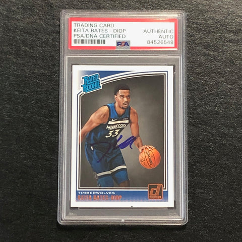 2018 Donruss Rated Rookies #191 Keita Bates-Diop Signed Card AUTO PSA/DNA Slabbed RC Timberwolves