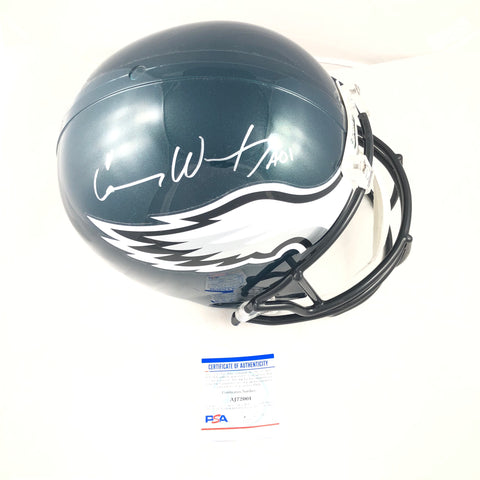 Carson Wentz Signed Full Size Helmet PSA/DNA Fanatics Philadelphia Eagles Autographed