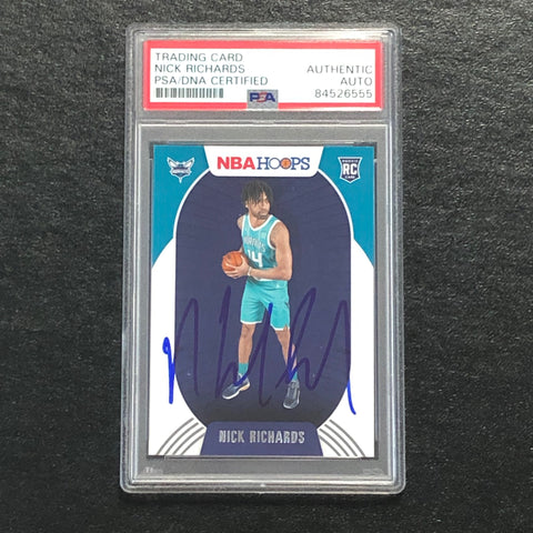 2020-21 NBA Hoops #222 Nick Richards Signed Card AUTO PSA Slabbed RC Hornets