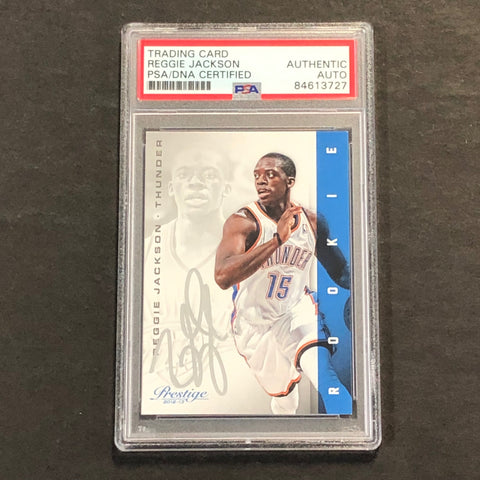 2012-13 Panini Prestige #195 Reggie Jackson Signed Card Auto PSA/DNA Slabbed RC Thunder