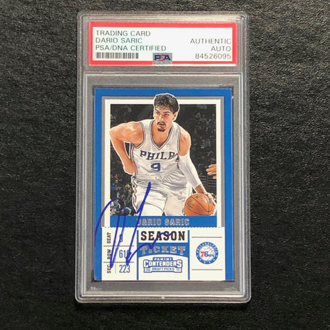 2017-18 Panini Contenders #11 Dario Saric Signed Card AUTO PSA Slabbed 76ers