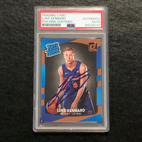 2017-18 Donruss Rated Rookie #189 Luke Kennard Signed Rookie Card AUTO PSA Slabbed RC Pistons