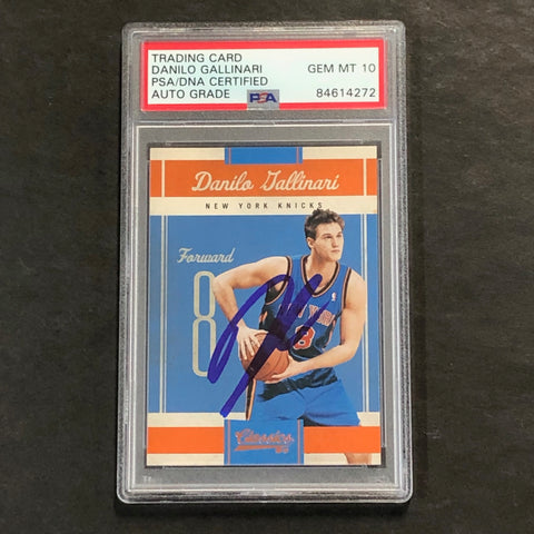 2010-11 Classics Timeless #57 Danilo Gallinari Signed Card AUTO 10 PSA Slabbed Knicks