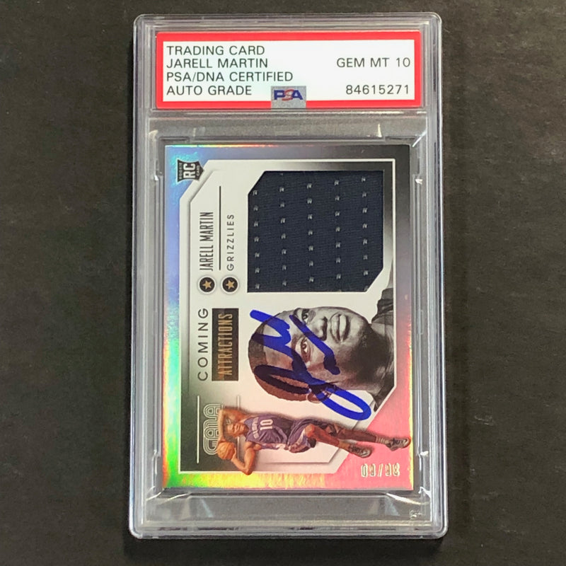 2015 Gala Coming Attractions #4 Jarell Martin Signed Relic Card AUTO 10 PSA Slabbed RC Grizzlies